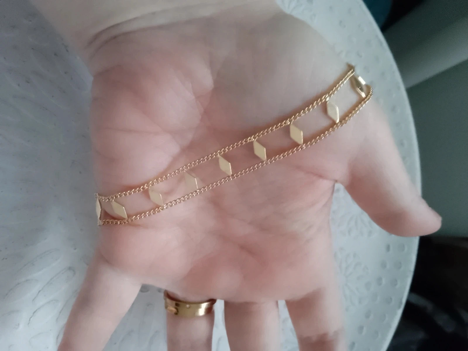 Collier bohème tour du cou losanges dorés – photo 3